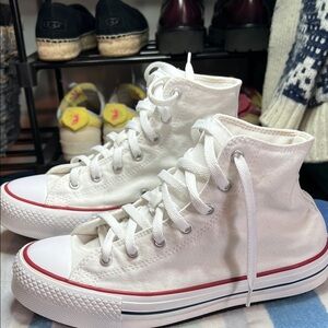 Converse Big Kids Ava Platform Chuck White 6.5